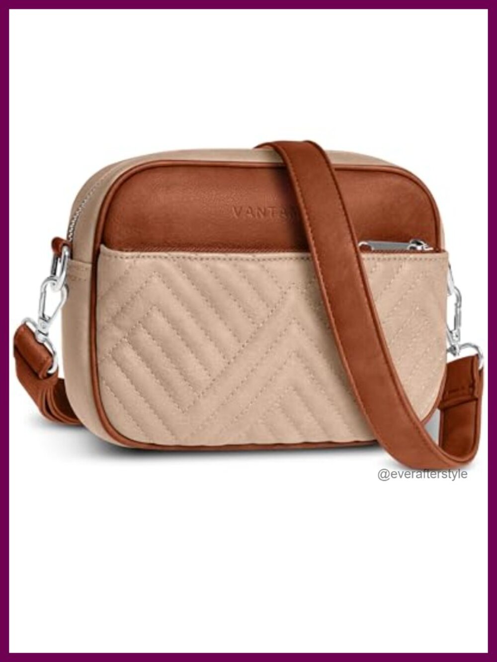 Quilted Crossbody Bag Faux Leather Adjustable Strap Anti-Theft RFID Womens